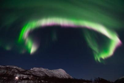 Colorful Aurora over the mountains