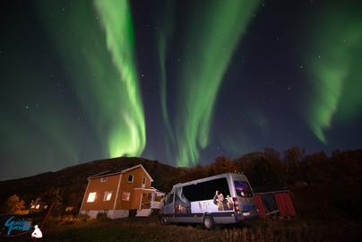 Northern lights over my home and the mountains